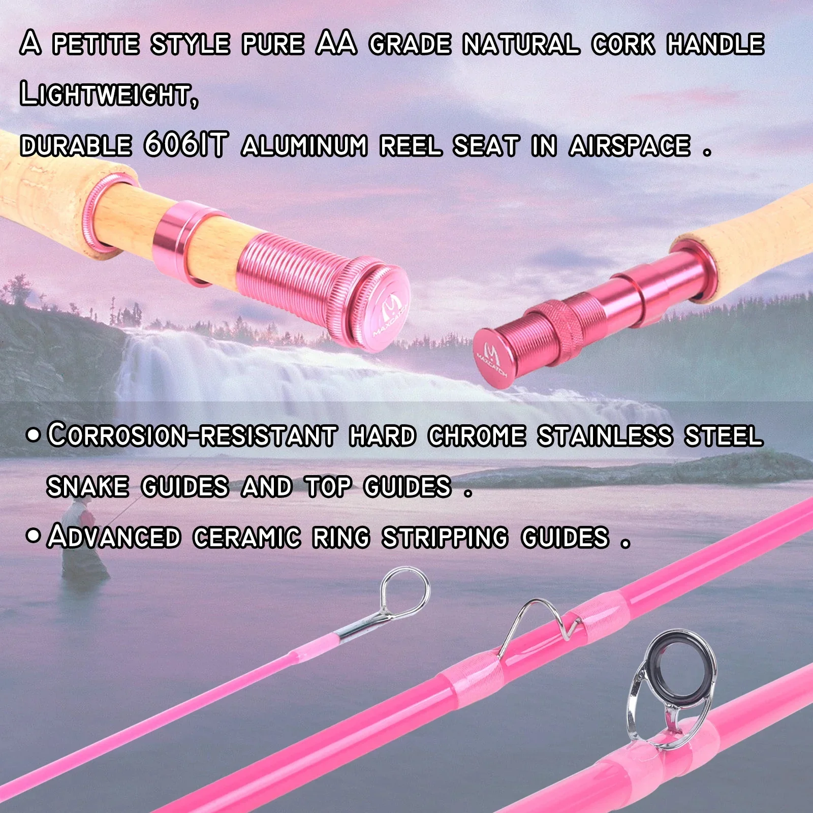 Caña de pesca con mosca Maxcatch ligera de carbono, acción media - imagen 4