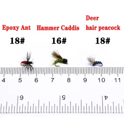 Moscas secas para trucha Mayfly, Caddis y Beatis con acción impactante