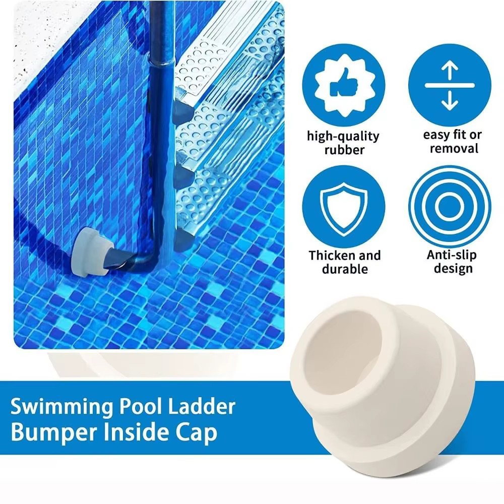 Protectores Goma Escalera Piscina 1.9" Blancos – para Piscina Enterrada