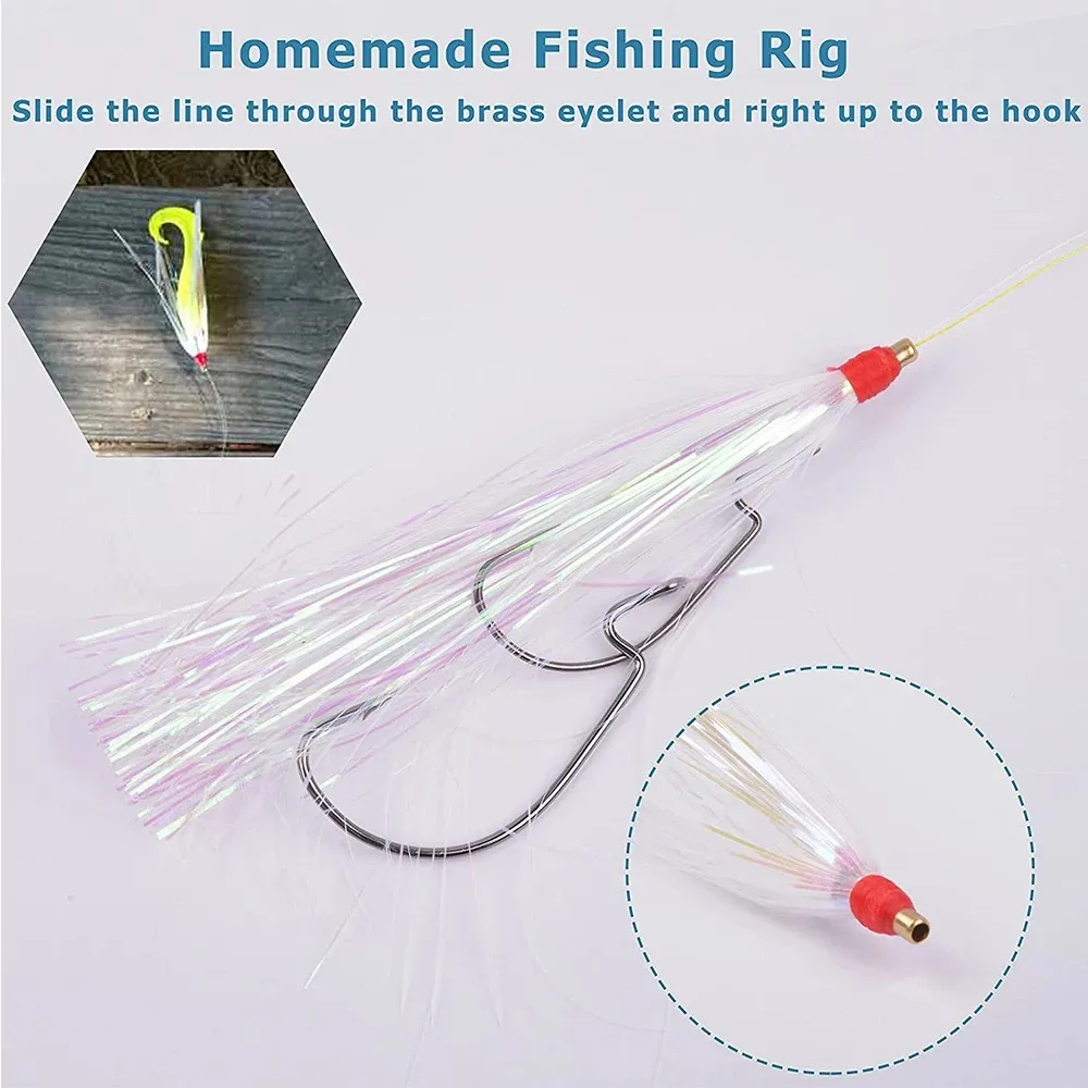 Mylar Flash Teaser – Bucktail señuelo trolling agua salada - imagen 3