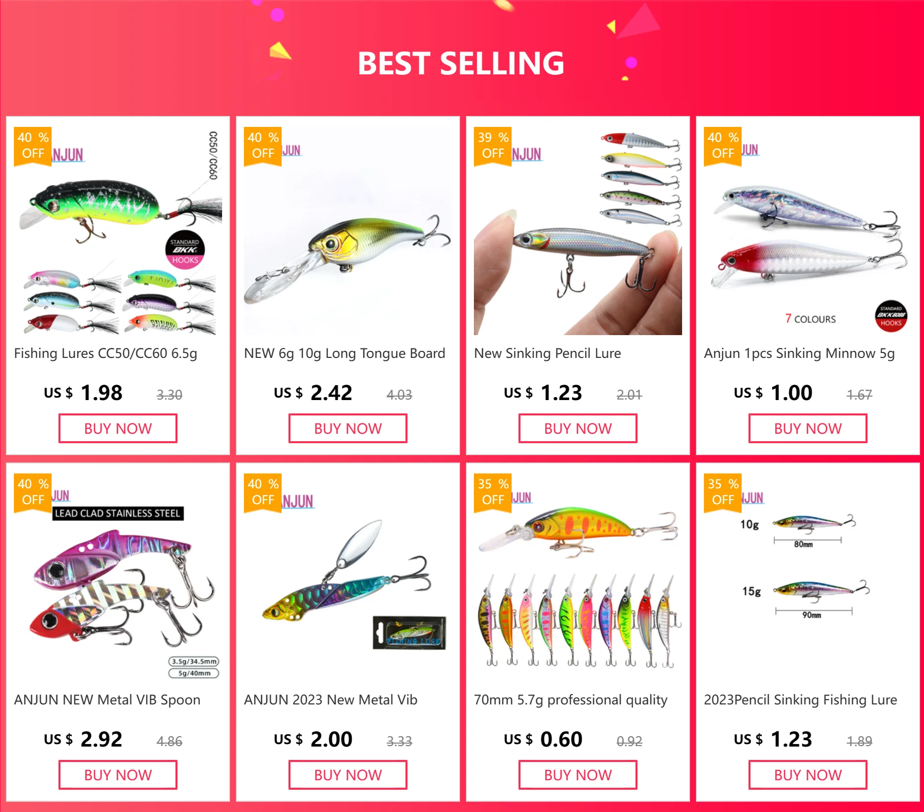Vista general del señuelo AJLURES Jerkbait