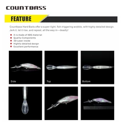 Countbass Wobbler blanco 3D – Señuelo duro para depredadores