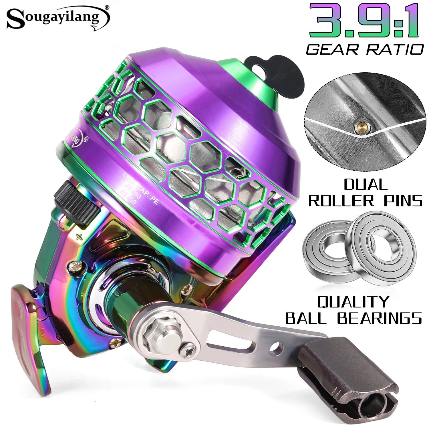 Carrete de pesca Sougayilang con doble rodillo y rodamientos - imagen 5
