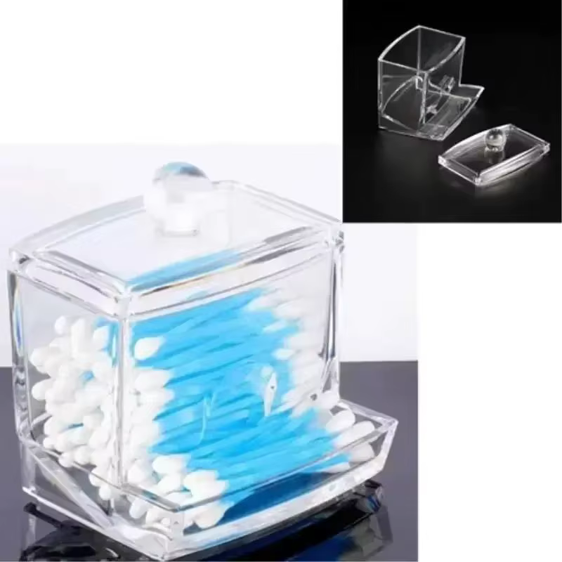 Organizador acrílico transparente para algodones y maquillaje - imagen 2