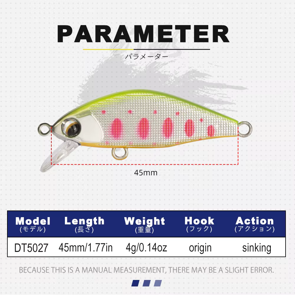 Señuelo Minnow D1 hundido 45mm 4g - Trucha Lubina Perca - imagen 5