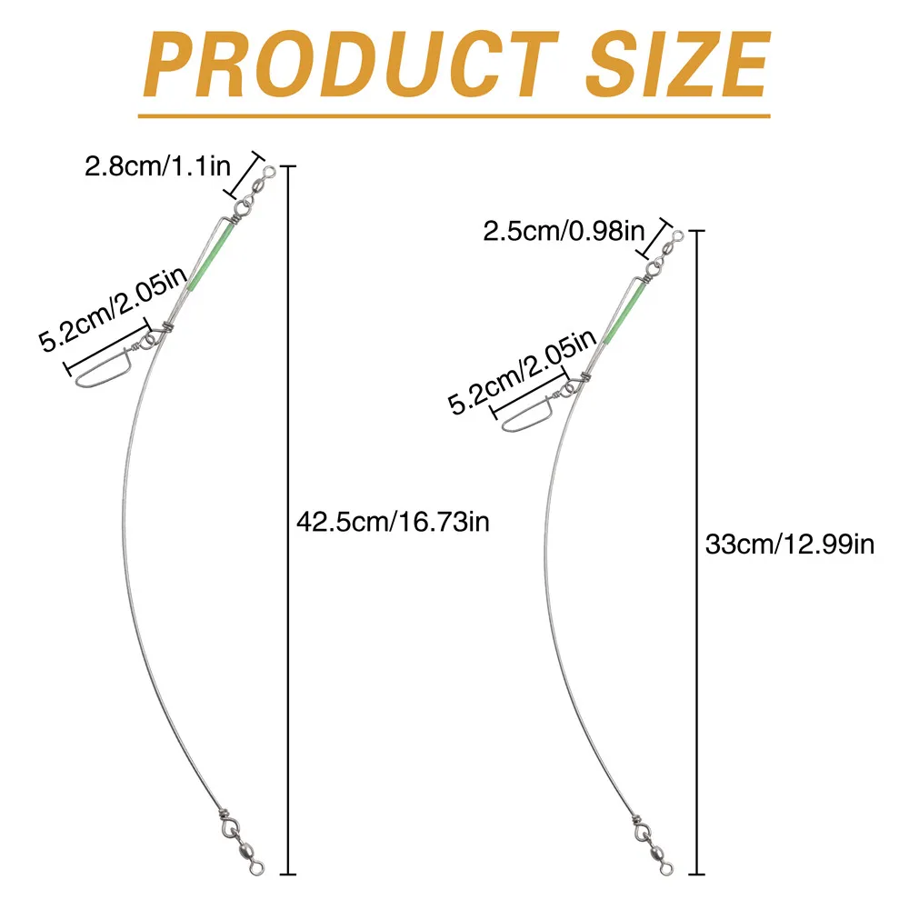 Leader acero inoxidable 5 tramos lumineuxo Surf Fishing - imagen 3