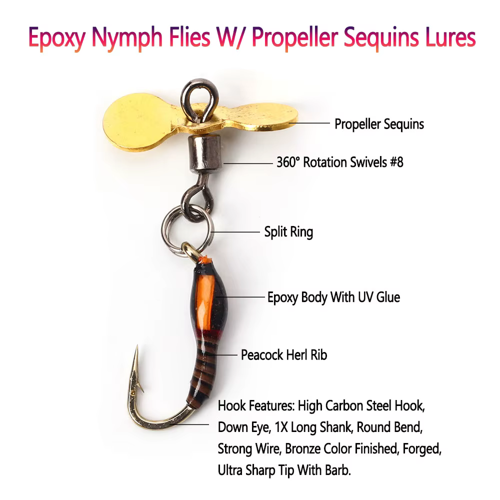 Anzuelo Ninfa Bimoo Midge – Epoxi para trucha - imagen 2