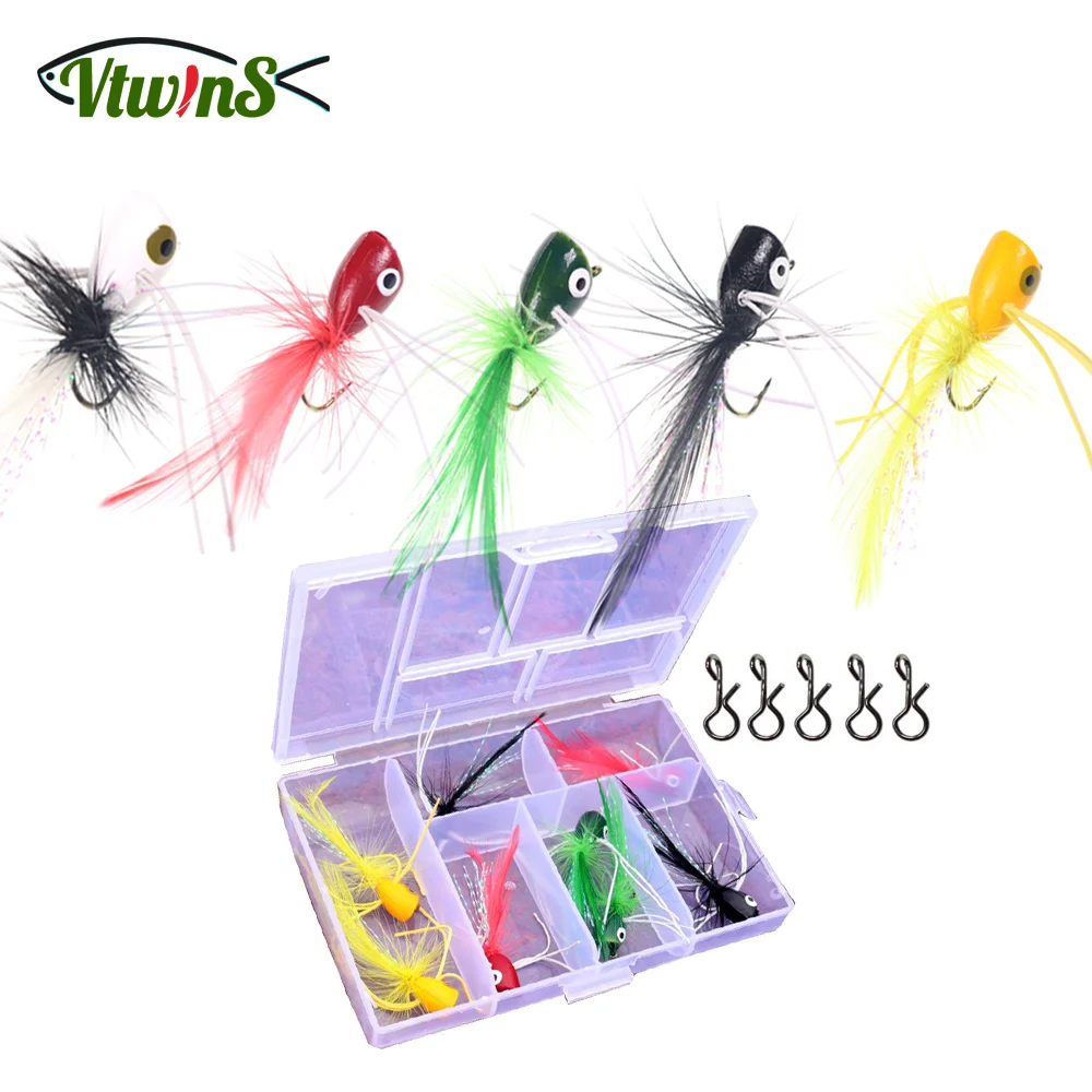 Vtwins Popper Topwater para pesca con mosca – señuelos de espuma - imagen 3