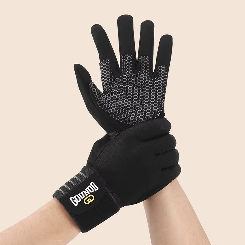 Guantes de pesca dedo completo con muñequera transpirable duraderos - imagen 3