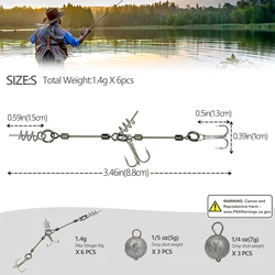 THKFISH Pike Stinger Rig anzuelos triples para Swimbait