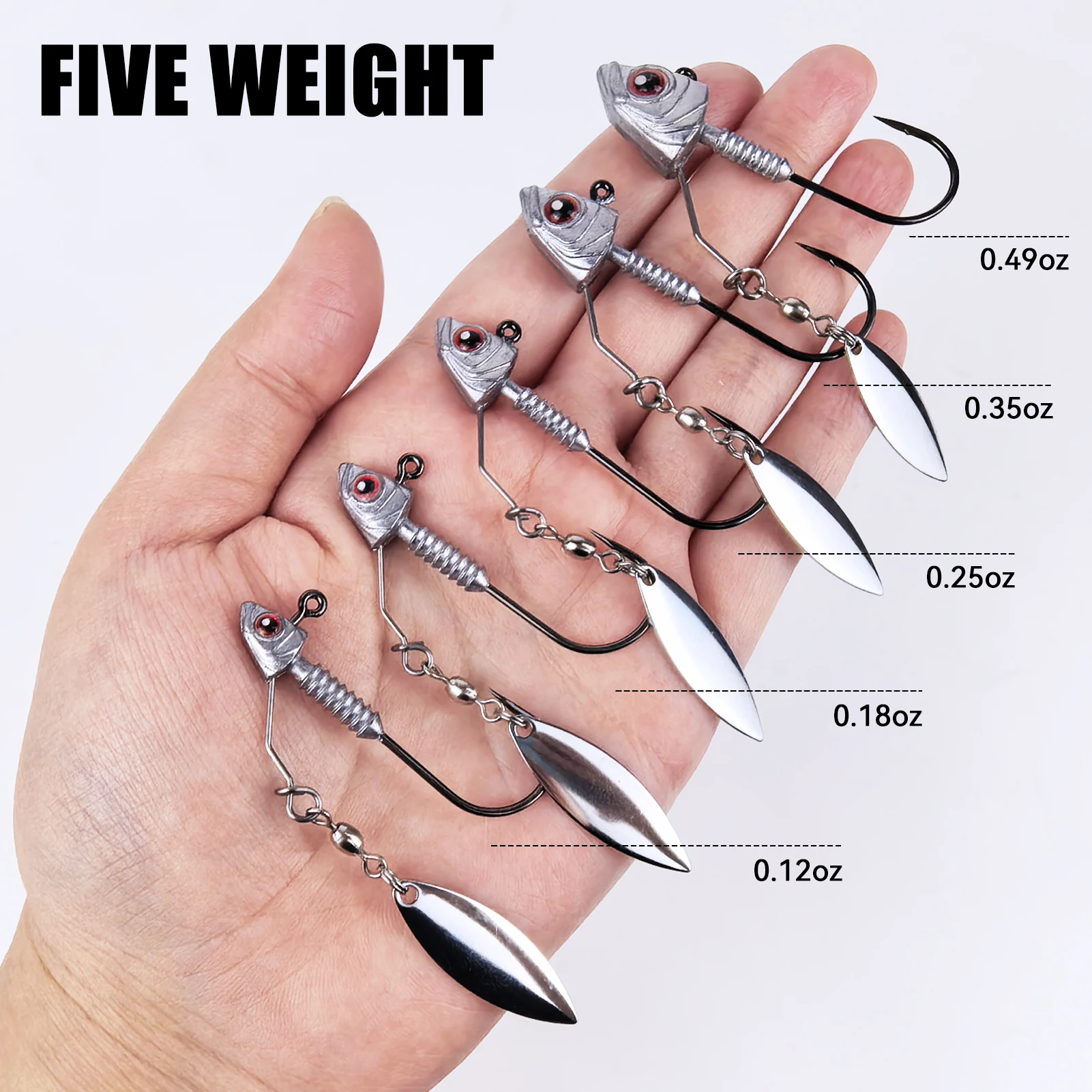 Jigs Underspin con cuchilla Free Fisher para agua salada - imagen 3