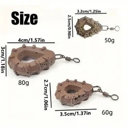 Plomos giratorios para carpa con anillo antienredos texturizado
