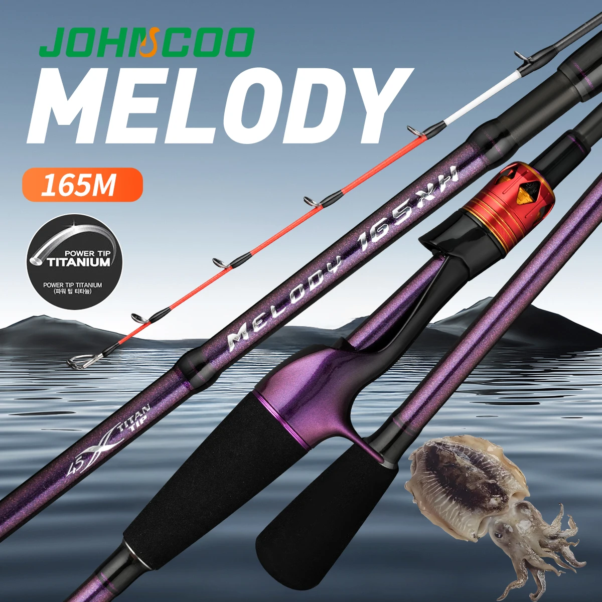 Johncoo MH XH Caña de pesca de barco – Punta de titanio para sepia