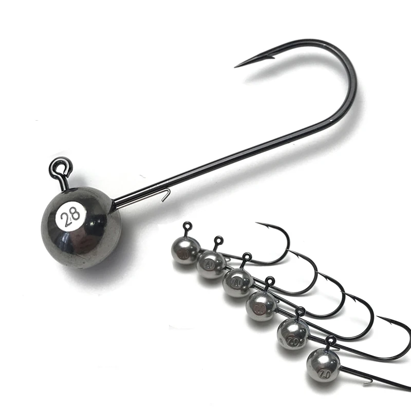 Anzuelos Jig Head con púas vástago largo para vinilo resistente
