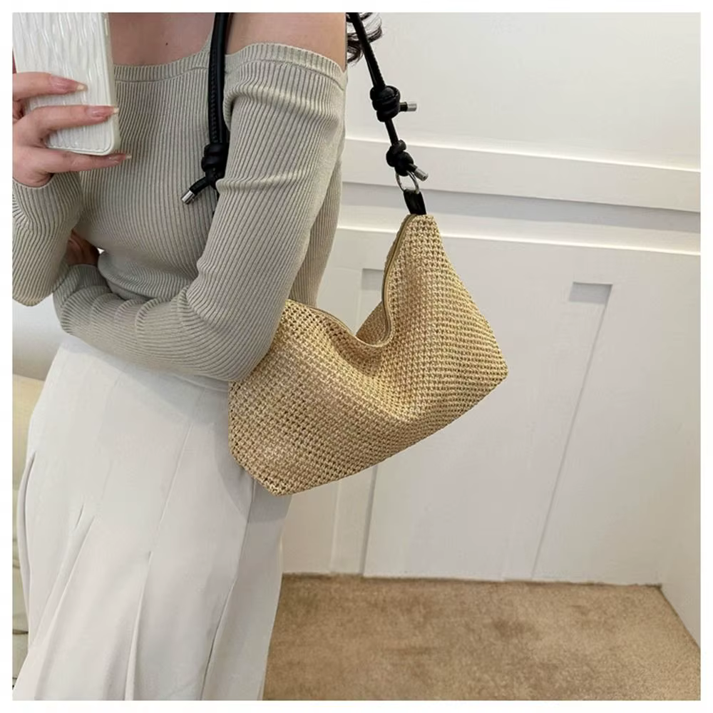 Bolso Tote de Paja y Ratán Tejido a Mano – Gran Capacidad Mujer - imagen 3