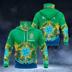 Camiseta Térmica con Capucha y Máscara Integrada Tiger Brasil 3D – Invierno