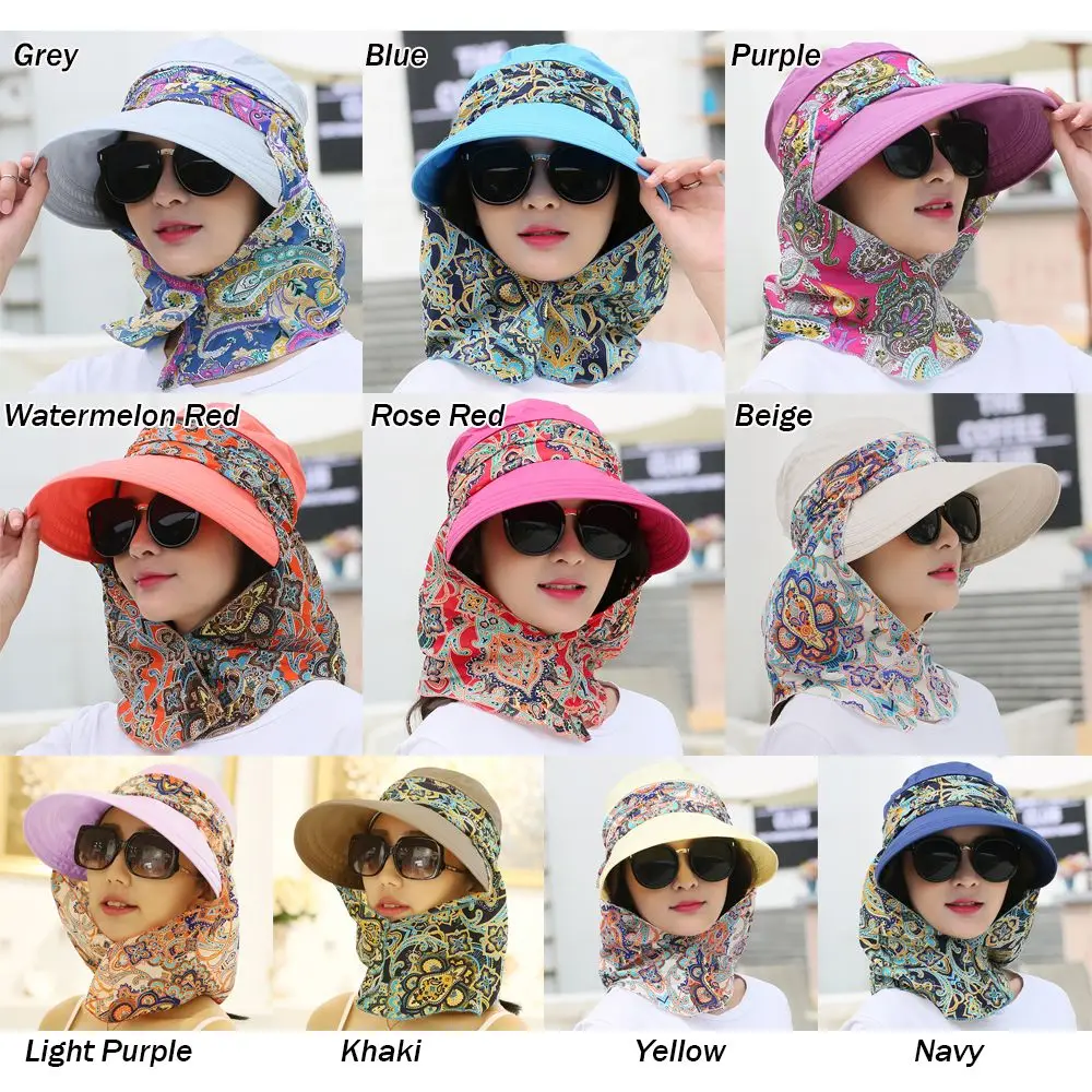 Gorra anti-UV plegable de borde ancho con estampado floral - imagen 4