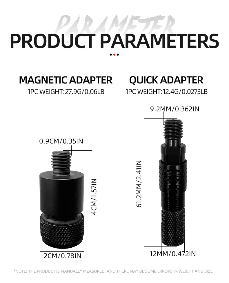 Adaptador de aluminio para montaje en rod pod