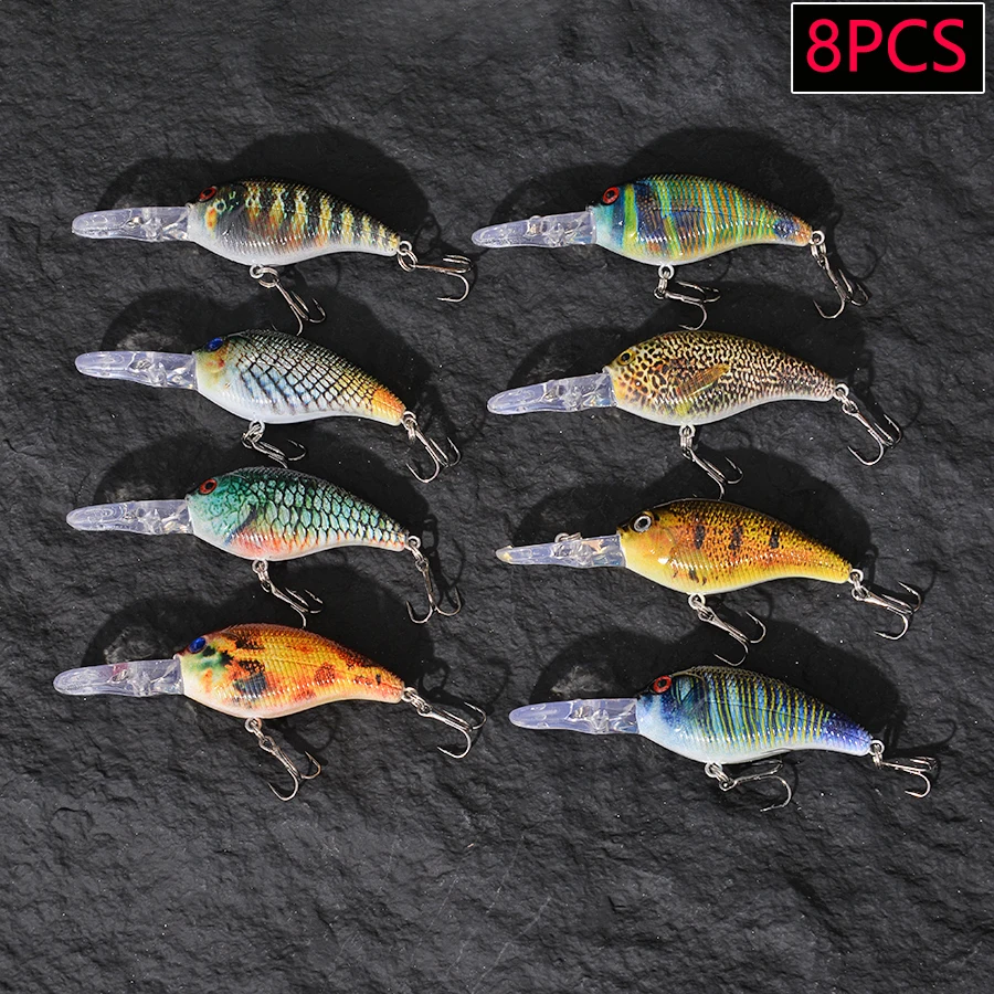 Señuelos Wobbler ABS para lucio y lubina, pesca de arrastre - imagen 2