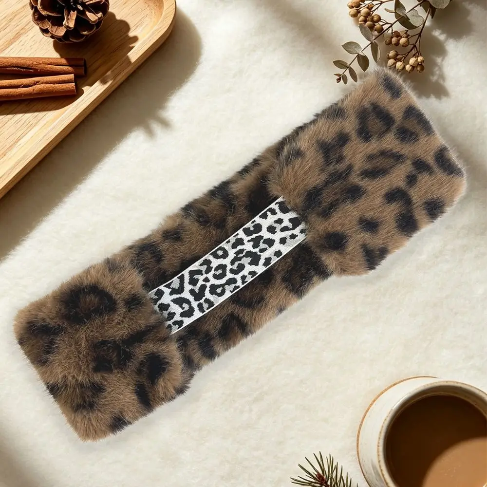 Calentador de orejas elástico piel sintética antideslizante leopardo - imagen 4
