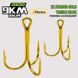 Anzuelo triple dorado 2X fuerte para señuelos duros – Curva redonda