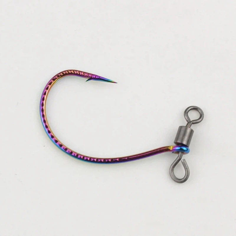 Anzuelos pre-atados Wacky Texas Rig para lubina con vinilo