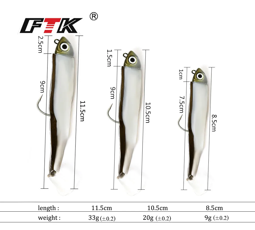 FTK Jig Head 5-25g para vinilos