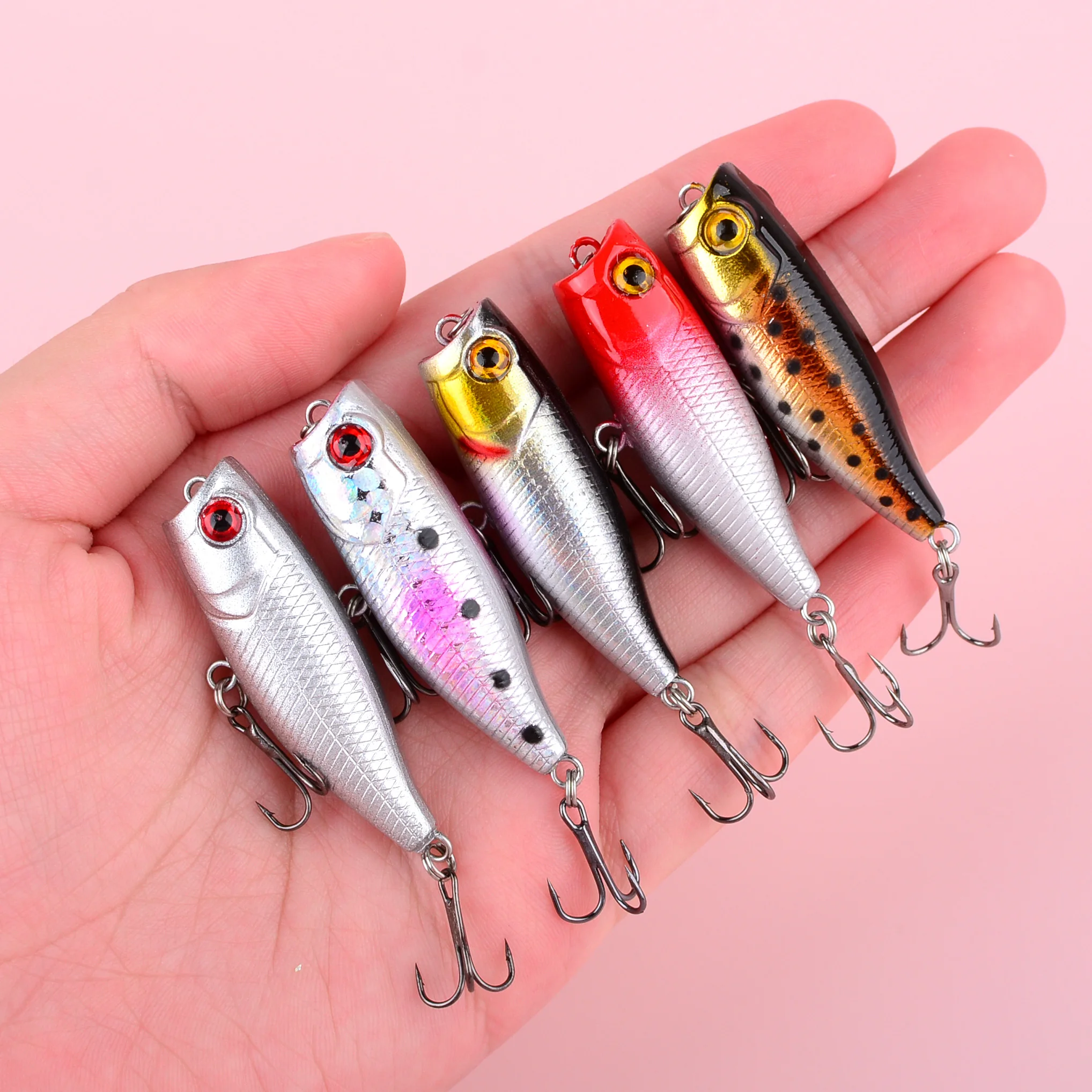 Señuelo Minnow hundimiento Crankbait ojos 3D para pesca - imagen 3