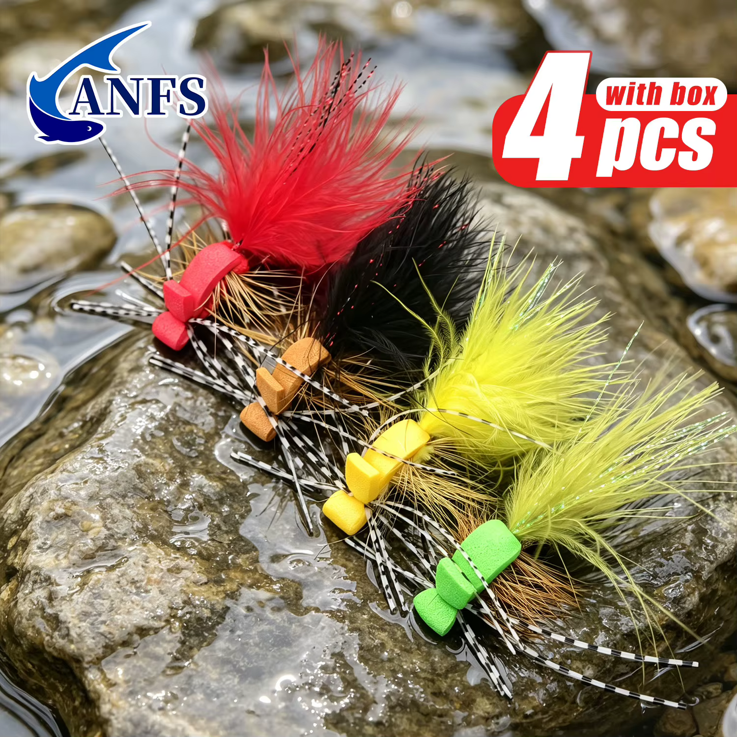 ANFS Moscas secas de espuma para trucha, hechas a mano - imagen 2