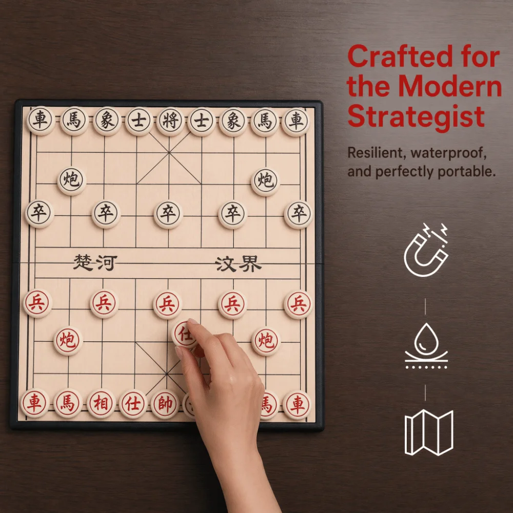 Xiangqi de estrategia plegable y portátil, rompecabezas de ajedrez - imagen 5