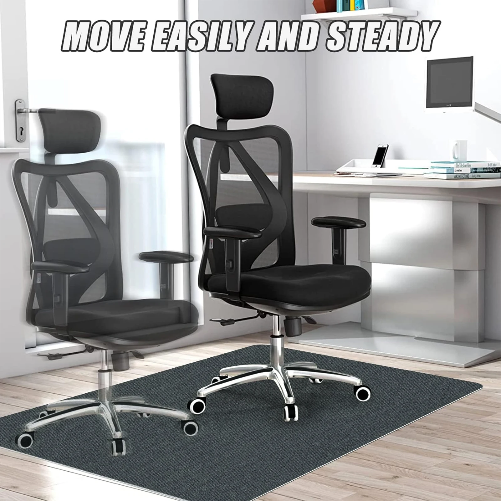 Alfombrilla para silla de oficina 90x120cm – Resistente y decorativa - imagen 3