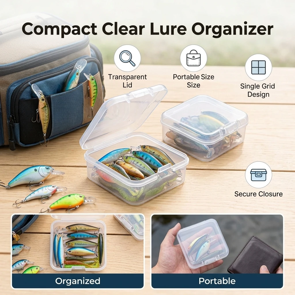 Caja de pesca transparente para señuelos – organizador resistente - imagen 5