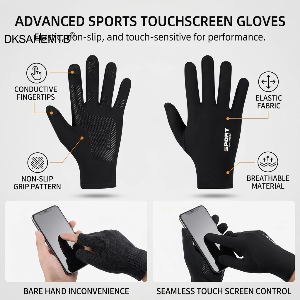 Guantes antideslizantes transpirables con pantalla táctil para bici - imagen 4
