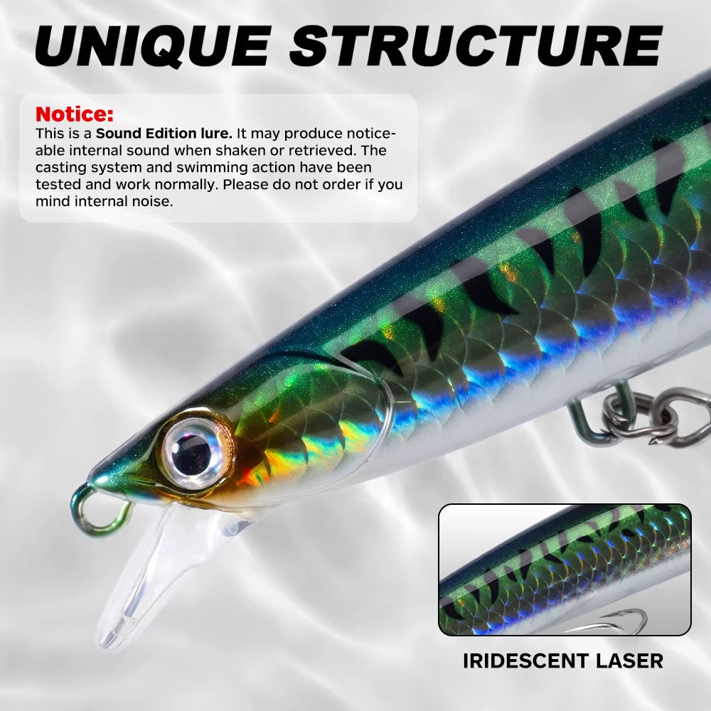 Hunthouse Sound Edition LW448 – Minnow flotante para black bass