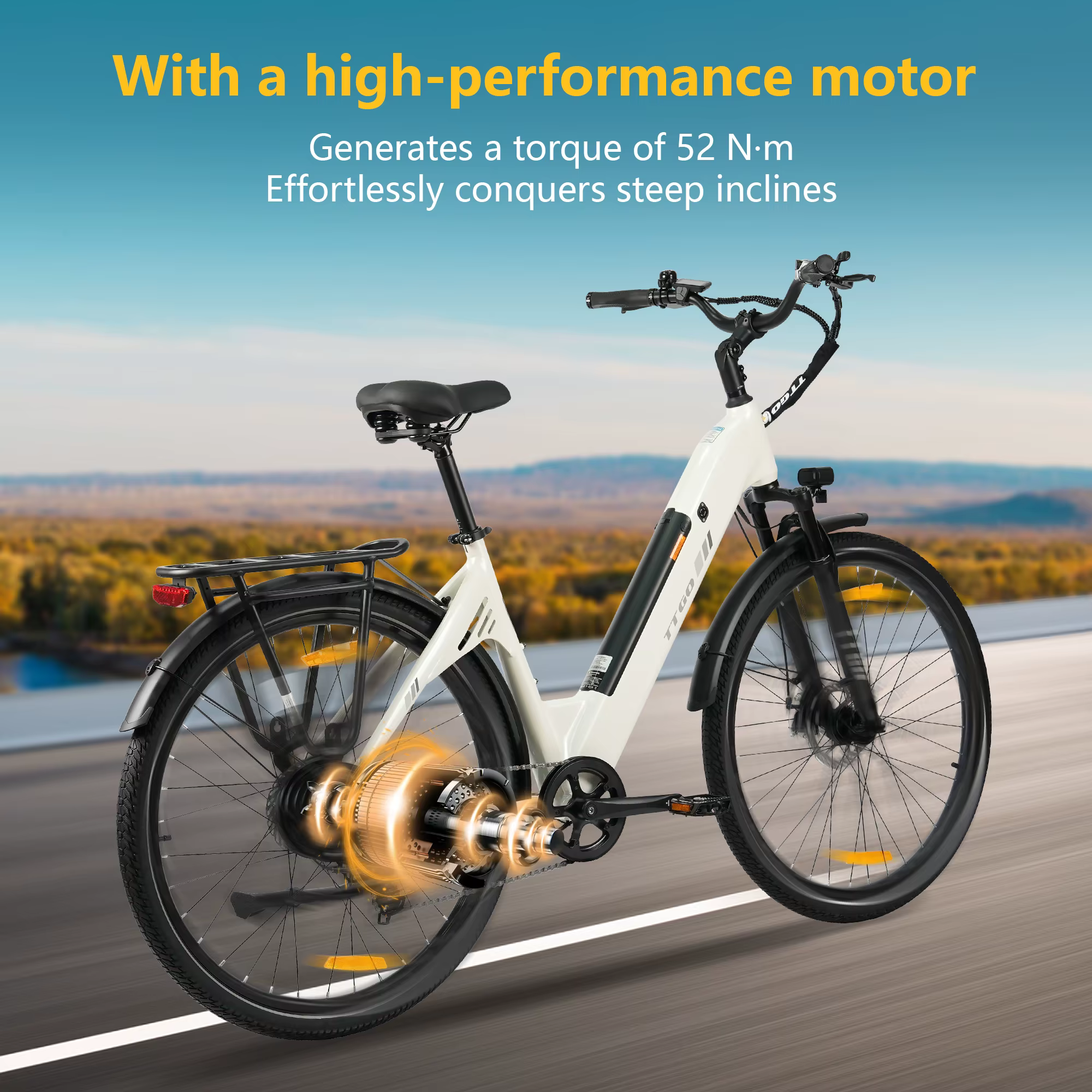 TTGO Bicicleta eléctrica ligera de aluminio con batería extraíble
