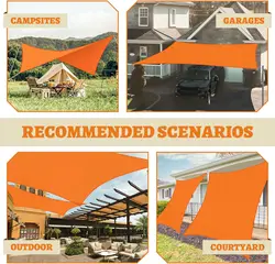 Toldo de vela naranja alta resistencia para jardín y terraza exterior