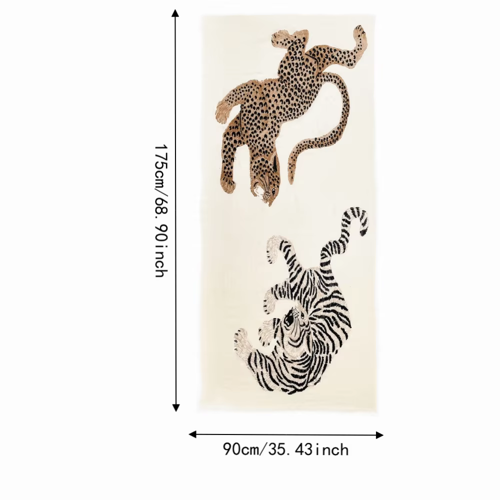 Chal de protección solar con estampado leopardo y tigre vintage