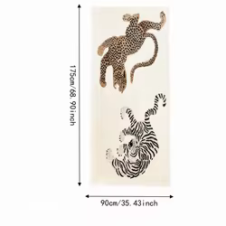 Chal de protección solar con estampado leopardo y tigre vintage