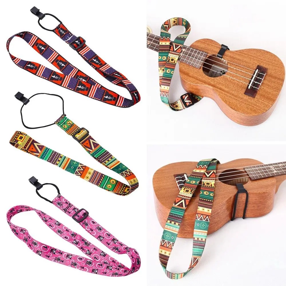 Correa de ukelele ajustable étnica de poliéster – accesorio musical - imagen 2
