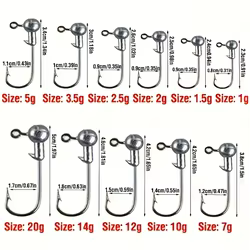 Anzuelos Jig Head Redondos Acero Alto Carbono – Para Vinilo y Swimbait