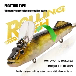 Señuelo Minnow flotante swimbait giratorio KVD Mustad para lubina