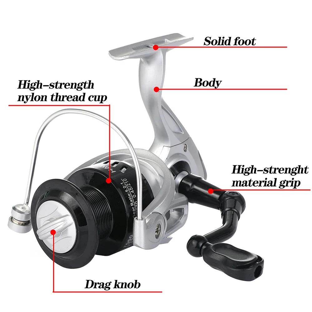 GHOTDA Carrete Jigging de pesca - arrastre alto, mango plegable