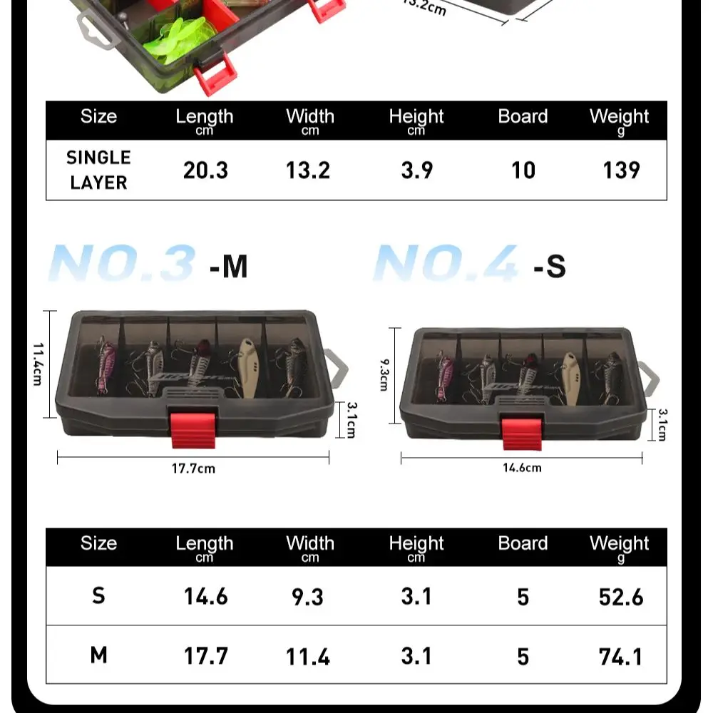 Caja de pesca HISTAR de PP reforzado con doble capa y tablero - imagen 5
