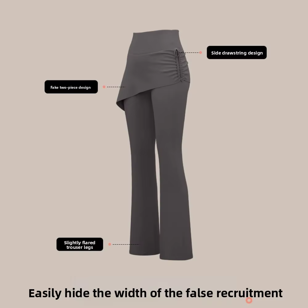 Leggings 2 en 1 Mujer con Falda y Cintura Alta – Secado Rápido Yoga
