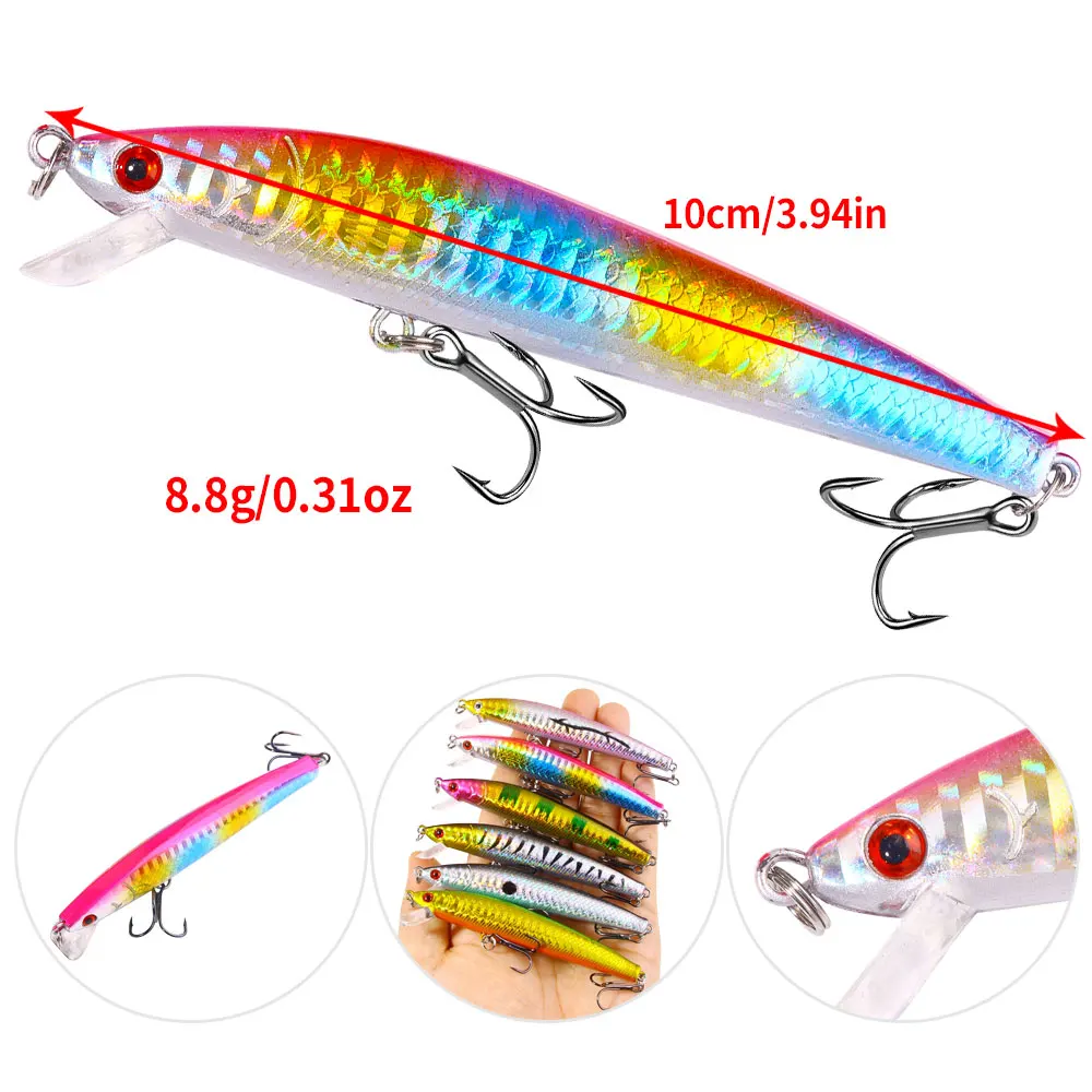 Señuelo Jerkbait Minnow visto desde arriba mostrando su perfil alargado