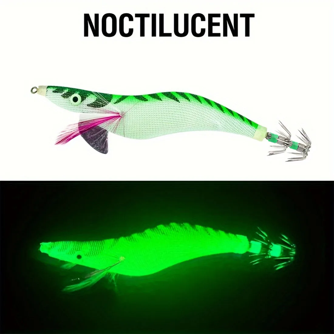FishTrip señuelo luminoso para pesca mar – Brilla en la oscuridad sepia - imagen 5
