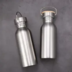 Botella de agua deportiva acero inoxidable a prueba de fugas para bici