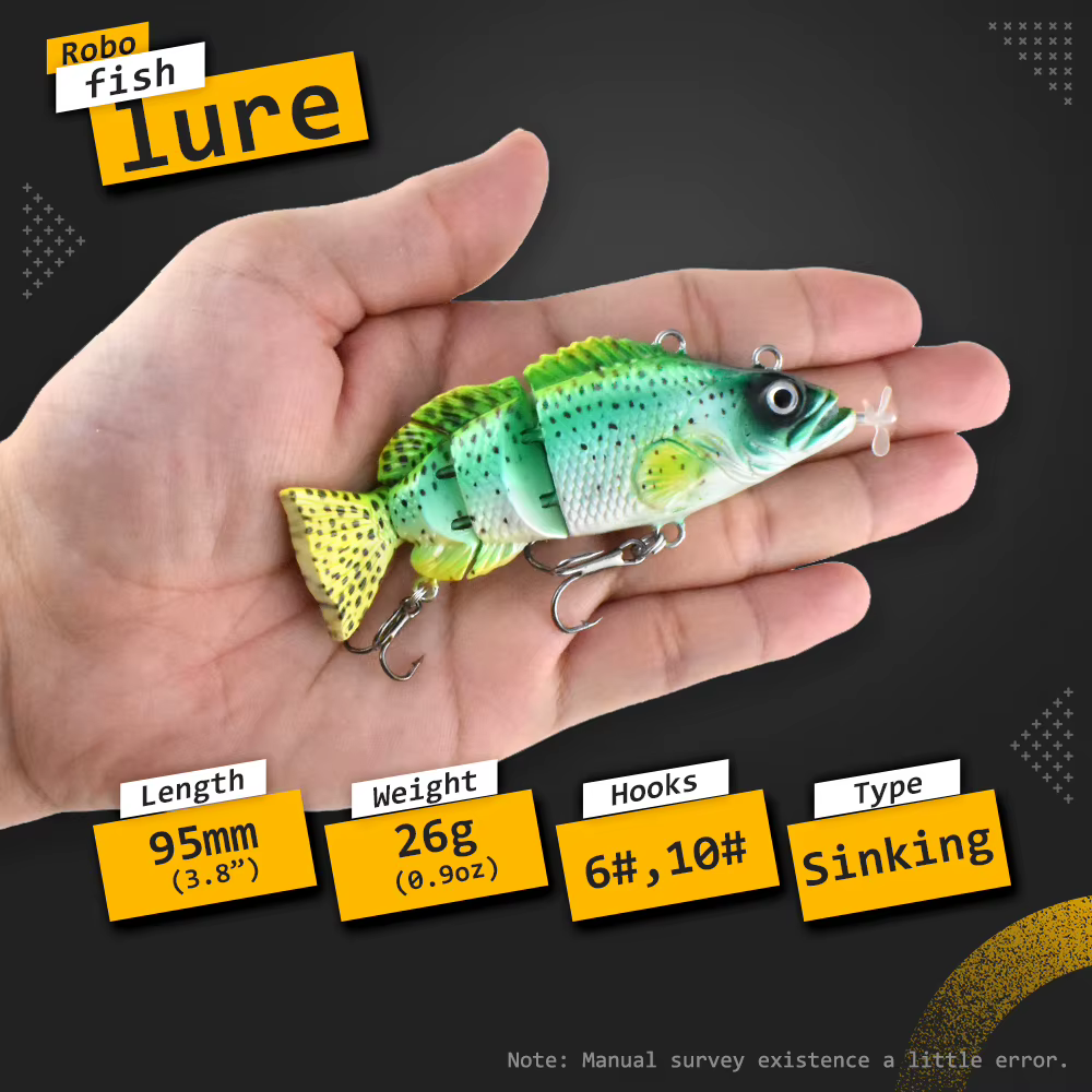Señuelo de pesca robot multiarticulado con hélice para agua salada