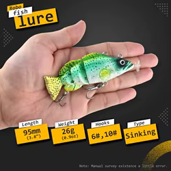 Señuelo de pesca robot multiarticulado con hélice para agua salada