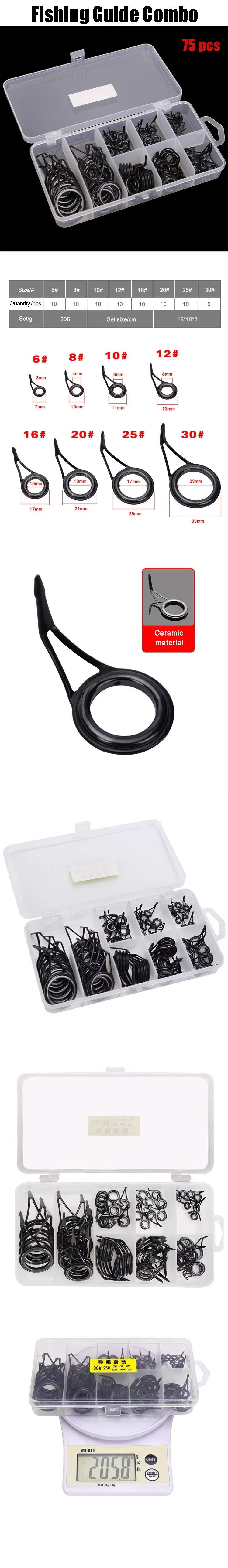 Kit WEIHE 75 piezas accesorios pesca cerámica pata única
